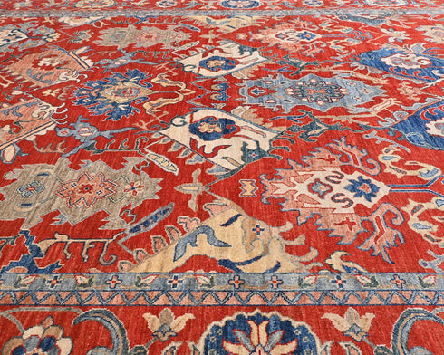 9x12 Rust Aryana Afghan Hand Knotted Veg Dye Wool Area Rug